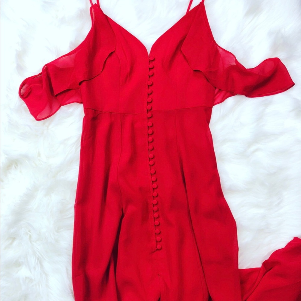 Red Button-Up Maxi